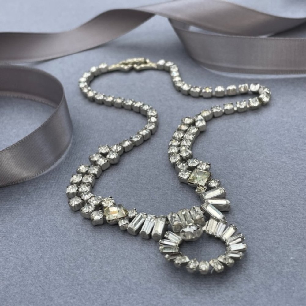 Vintage Estate Antique Art Deco Rhinestone Choker Necklace